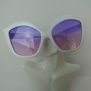 Women's Sunglasses White Plastic UV400 Protection